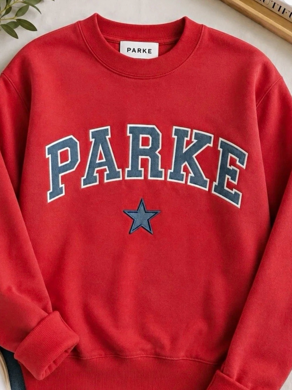 Parke Vintage Star Varsity Red Mockneck SAIL Heritage Sweatshirt S/M Rare NWT